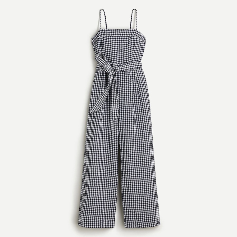 Navy and White Gingham J. Crew Jumpsuit